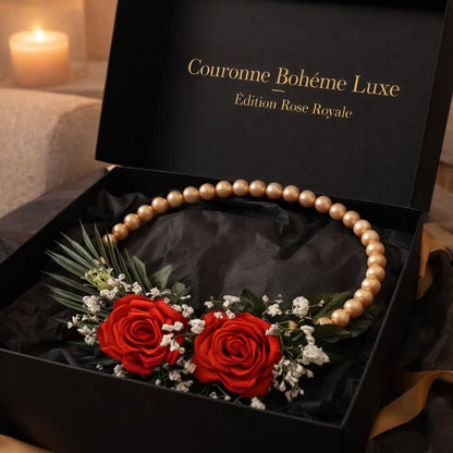 Couronne Bohème Luxe – Édition Rose Royale