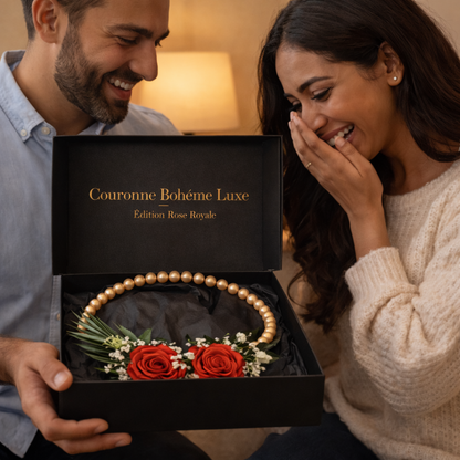 Couronne Bohème Luxe – Édition Rose Royale
